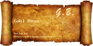 Gabl Bese névjegykártya